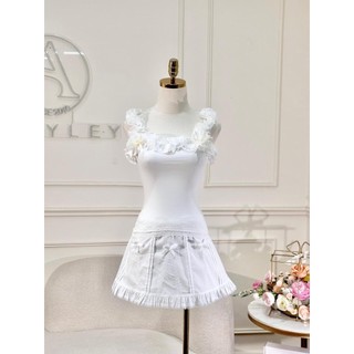Set áo thun cuộn bèo chân váy TKCC ASHYLEY