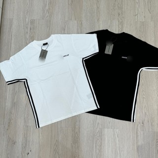 [THANH LÝ] BLCG x ADD TEE - Áo thun tee thêu chữ ngược BLCG  ở trước ngực, 3 sọc đáp nổi ở sườn áo