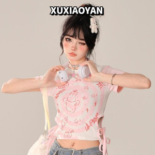 XUXIAOYAN áo phông áo thun nữ croptop baby tee Thể thao Popular Comfortable Dễ thương WTX2440PH4 22Z240526