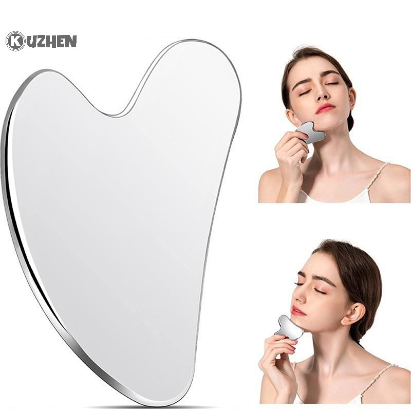 Kuzhen 1 Máy Mát Xa Bằng Thép Không Gỉ Gua Sha Cho Mặt Cổ Cơ Thể Guasha Massage Dụng Cụ Chăm Sóc Da Mặt Guasha Board Máy Mát Xa Mặt HOT