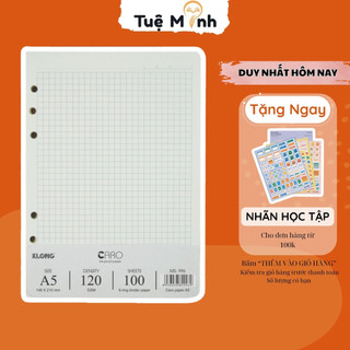 Ruột sổ còng Caro 5x5 A5 gồm 100 tờ (200 trang) MS 996 Giấy refill Klong