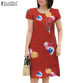 Zanzea Nữ Hàn Quốc Túi Bên Túi In Hoa Tay Ngắn
