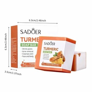 SADOER 100g Cleansing Bath Essential Oil Handmade Soap Turmeric Soap Repair Skin Care Soap Whitening