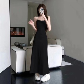 Đầm Sling Co Giãn Nữ Mùa Hè Phong Cách Mới Một Vai Đáy Váy Dài