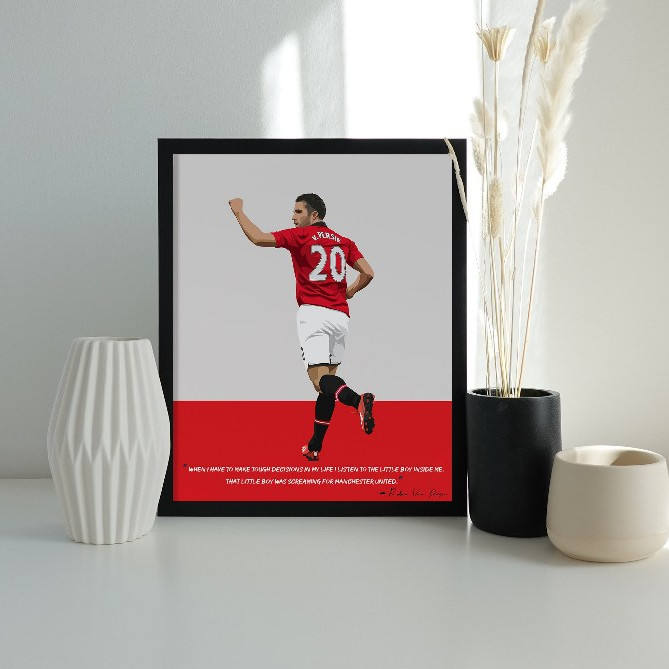 POSTER BÓNG ĐÁ ⭐️ Poster Robin van Persie: "Striker's Elegance" - Manchester United - TRANH TREO TƯỜ