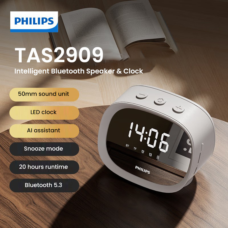 Đồng hồ LED loa Bluetooth Philips TAS2909 Alram