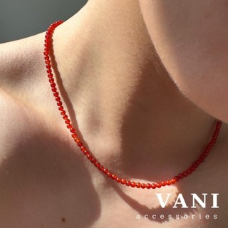 TS1166 - Vòng Ngọc Màu Đỏ Vòng Cổ Đá Đỏ Trend Red Era - Vani Store