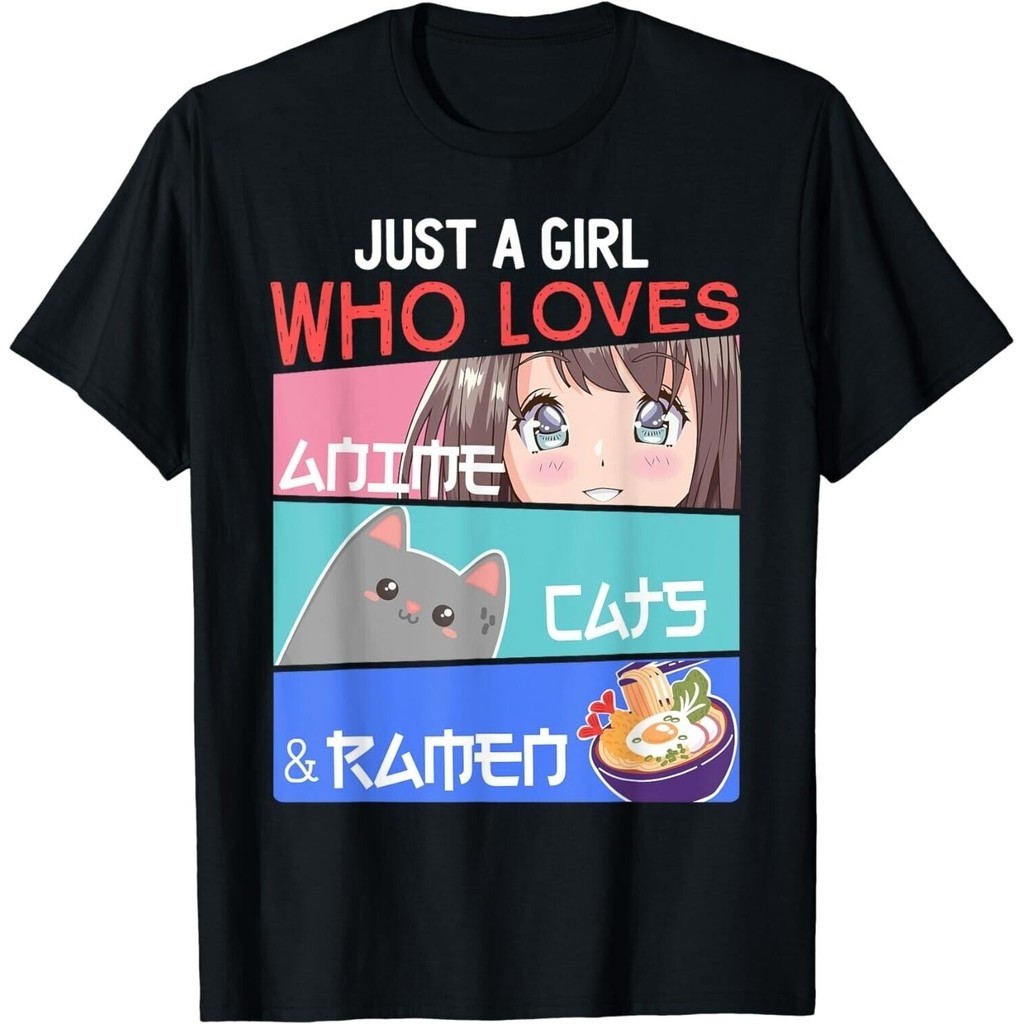 Just A Men Who Loves Anime Cats & Ramen Áo thun Unisex