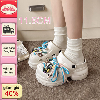 11CM Dép cross dép sandal nữ dép đế cao tăng chiều cao, Dép cross dép bệt nơ EVA dép đi biển đế dày chống thấm nước và chống trượt, hai dép để mặc bên ngoài
