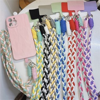 Ins Đơn Giản Dệt Đeo Ngang Dây Dài Độc Đáo Màu Kẹo Influencer Treo Dây Xích Vỏ Điện Thoại Dây Đeo Đa Năng Treo Cổ Chống Sốc Điện Thoại Di Động Dây Máy Ảnh Đa Năng Với Kẹp Thẻ Nam Phong Cách Nữ