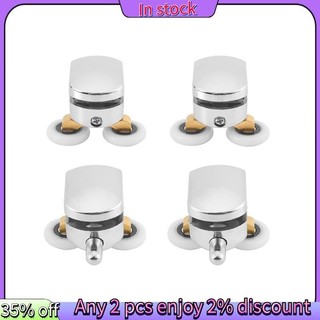 Còn hàng-4 Con lăn cửa tắm 23mm Cửa tắm trượt Bánh xe Con lăn thay thế Bánh xe chạy (2 trên & 2 đáy)