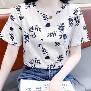 [Sẵn sàng] Cửa hàng độc quyền tại nhà máy Áo thun đeo vai chính hãng Áo thun nữ tay ngắn dáng rộng Quần áo nữ nửa tay 2024 Phong cách mới Ba
