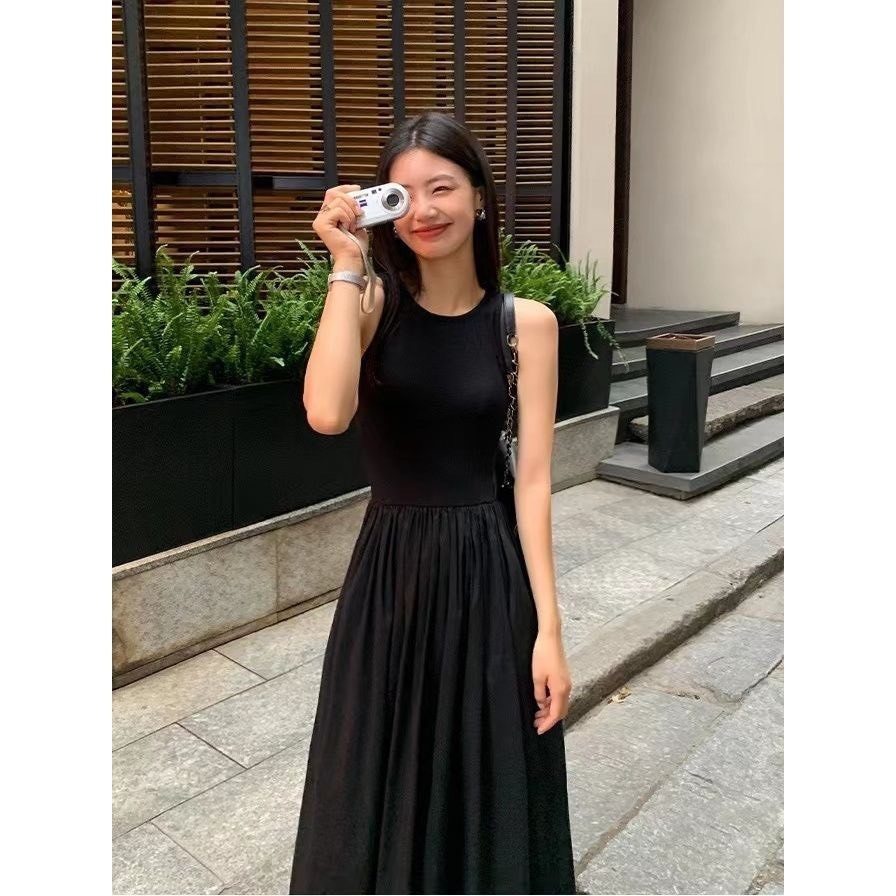 Đầm váy xòe dáng maxi dài thiết kế ba lỗ sát nách chất liệu co giãn mềm mịn hàng QCCC HMH SP165 | BigBuy360 - bigbuy360.vn