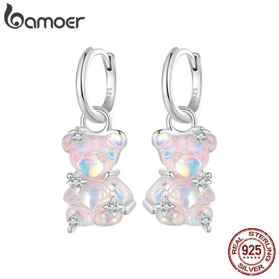 Bamoer 925 Sterling Sliver Bài Bông Tai Gấu Dreamy Trang Sức Quà Tặng Cho Nữ