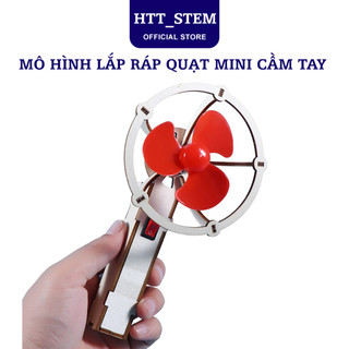 Mô Hình Lắp Ráp Quạt Chạy Bằng Motor Cầm Tay Sử Dụng Pin, Đồ Chơi DIY Sáng Tạo Khoa Học STEM