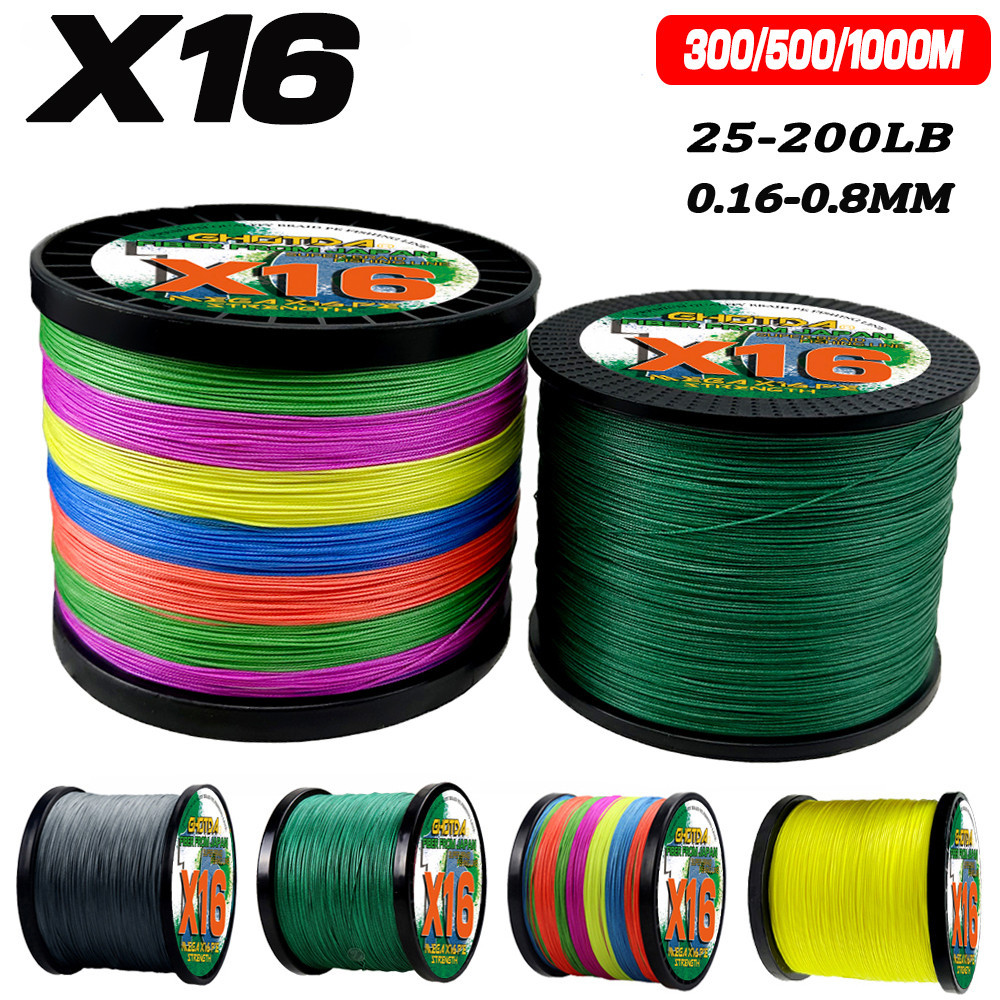 16 Dây Câu Bện 500 Kéo 25 ~ 200LB X16 Nhật Bản Dây PE Cho Nước Ngọt Nước Mặn Phụ Kiện Câu Cá Pesca