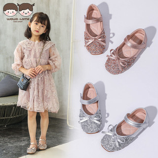 Wo · wo home sequins bé gái giày công chúa kim cương giả bé gái pha lê giày đi học thể hiện giày nhảy múa sáng bóng