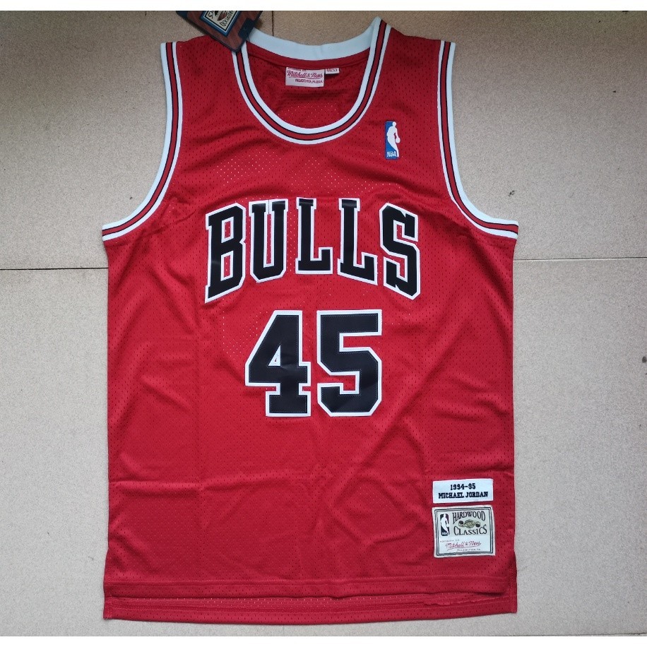 NBA nam Chicago Bulls mới #45 Áo bóng rổ thêu Michael MN BULLS màu đỏ