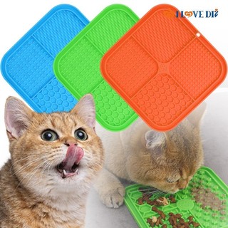 Thảm ăn uống chậm cho mèo có cốc hút - Đĩa liếm thú cưng bằng silicon cấp thực phẩm - Đĩa ăn phân tâm tắm cho thú cưng
