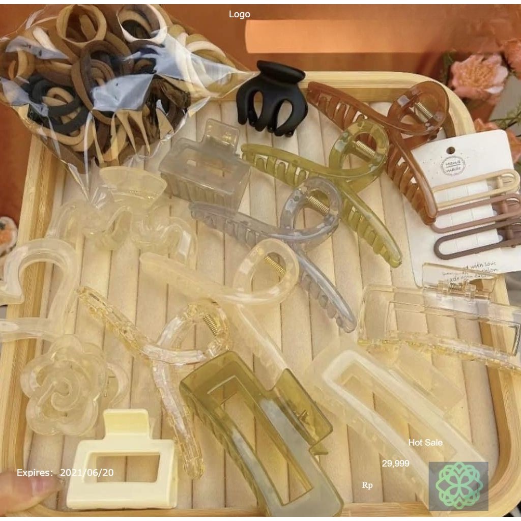 Set kẹp tóc 67 món gồm 17 kẹp tóc + 50 dây chun loại dai buộc phồng tóc - Set kẹp tóc đa dạng mẫu lự