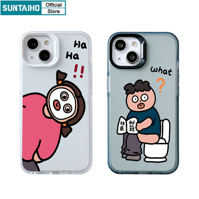 Suntaiho Vỏ Ngộ nghĩnh Độc Đáo Họa Tiết Cặp Đôi Trong Suốt Mờ Dành Cho Iphone 15 14 12 13 11 Pro Max IP 7 8 Plus Iphon X Xs XR Xs Max TPU Silicone Mềm Cao Cấp Chống Sốc Ốp điện thoại