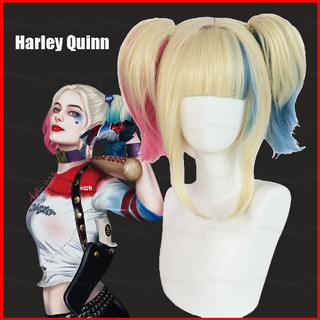 Ys suicide squad isekai harley quinn cosplay tóc giả da đầu nhân tạo anime tóc cắt tóc chịu nhiệt tiệc halloween