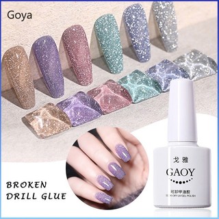 ⚡⚡COD GAOY 10Colors Sơn móng tay Kim cương vỡ mới Flash đầy màu sắc Pha lê bạc Hồng Micro Diamond Trị liệu bằng quang học Keo dán bán vĩnh viễn Varnish UV Gel Nail Glitter Gel