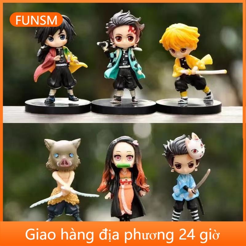 💥 Vận chuyển từ TP💥6 Cái / bộ Demon Slayer Cosplay Nezuko Zenitsu Anime Hình COD Cổ Nhân Vật Hành Độ
