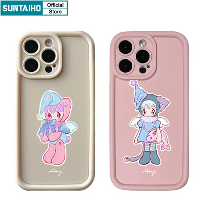 Suntaiho Ngộ nghĩnh Dễ Thương Vỏ Điện Thoại Họa Tiết Cô Gái Hoạt Hình Cho Iphone 11 12 13 14 15 16 Pro Max IP 7 8 Plus Iphon X Xs XR Xs Max Silicon Mềm Cao Cấp Chống Sốc Ốp Lưng