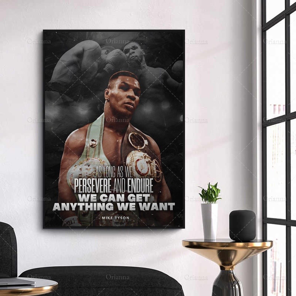 Mike Tyson Boxing Legends Canvas Poster In Hình Nghệ Thuật Treo Tường Hình Mô Đun Nhà Phòng Tập Gym 