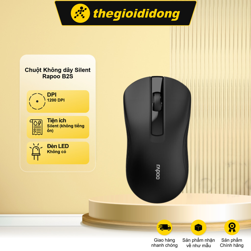 Chuột Không Dây Silent Rapoo B2S Đen