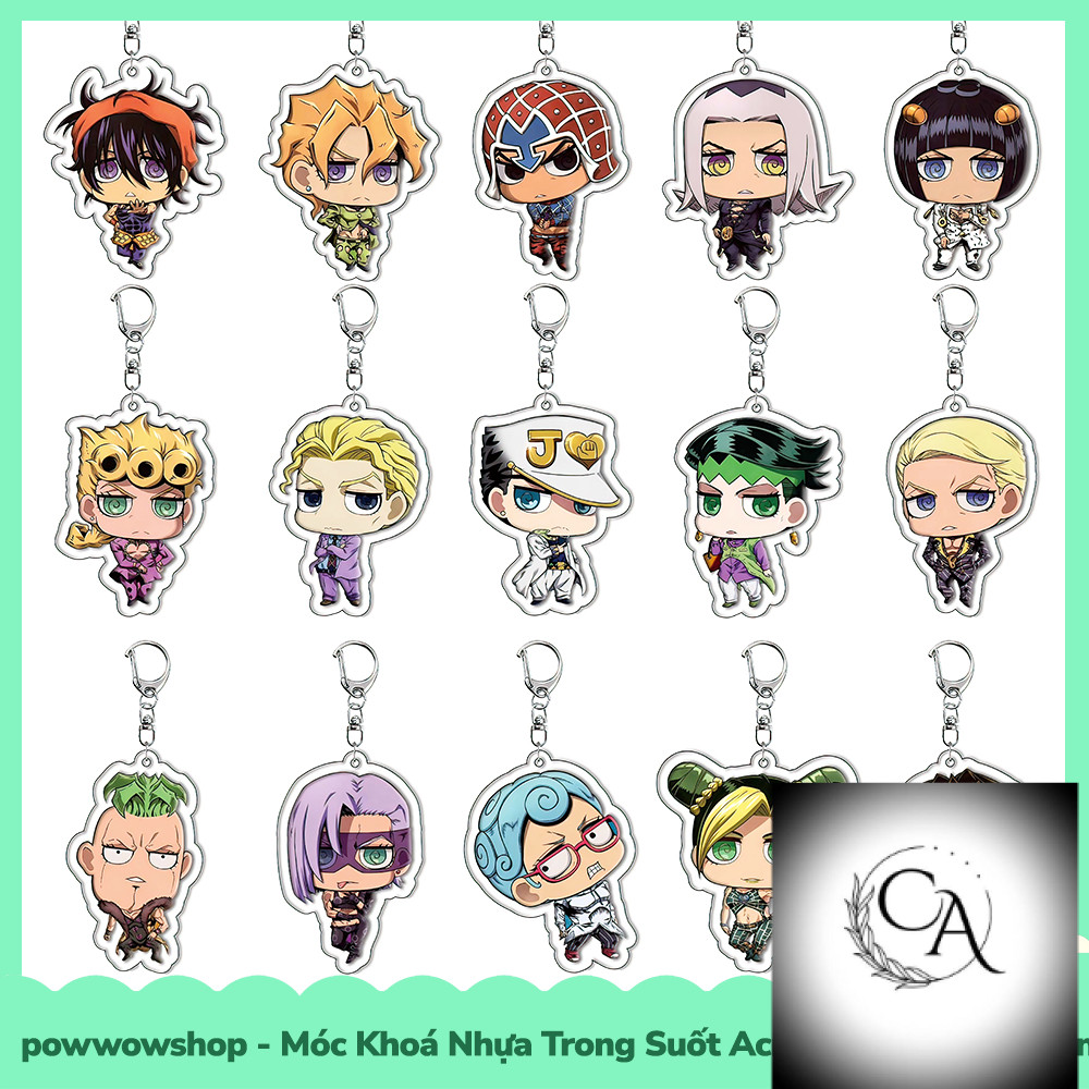 [Sẵn VN - Hỏa Tốc] Móc Khoá Nhựa Trong Suốt Acrylic Phong Cách Nhân Vật Anime Manga JoJo's Bizarre A