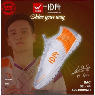 Giày đá bóng Wika HĐ14 Hoàng Đức  - Giầy đá banh sân cỏ nhân tạo Hd14 chính hãng, đã khâu Full đế