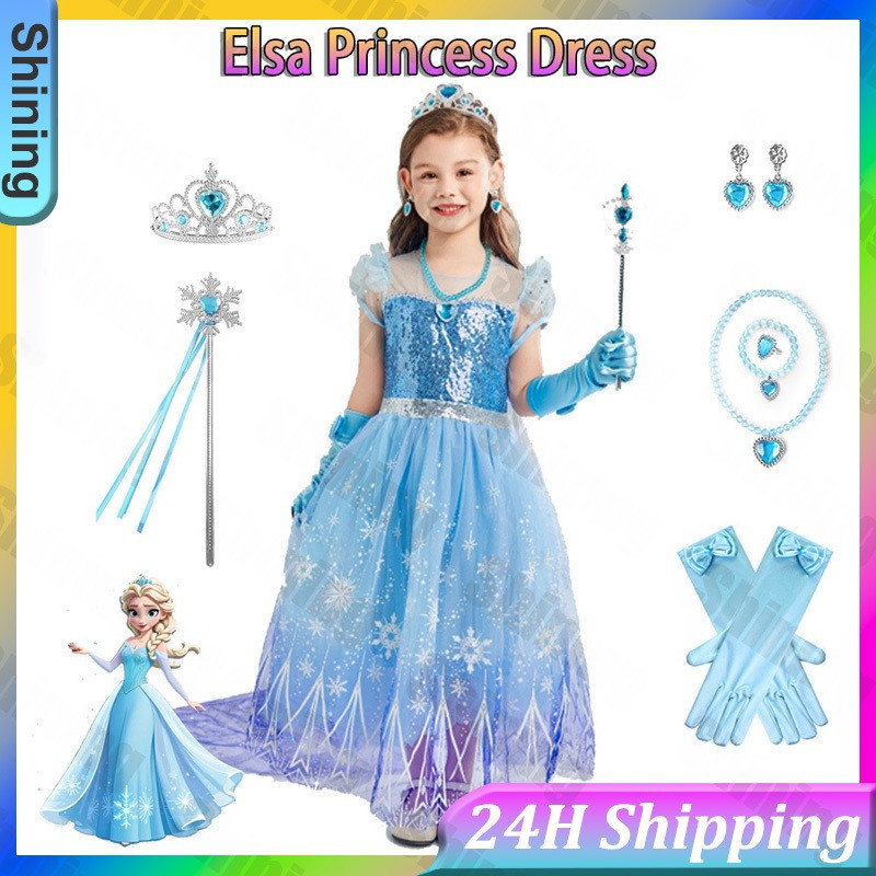 Công Chúa Frozen Elsa Trang Phục Cho Trẻ Em Bé Gái Halloween Cosplay Sinh Nhật Đầm Trang Phục Frozen