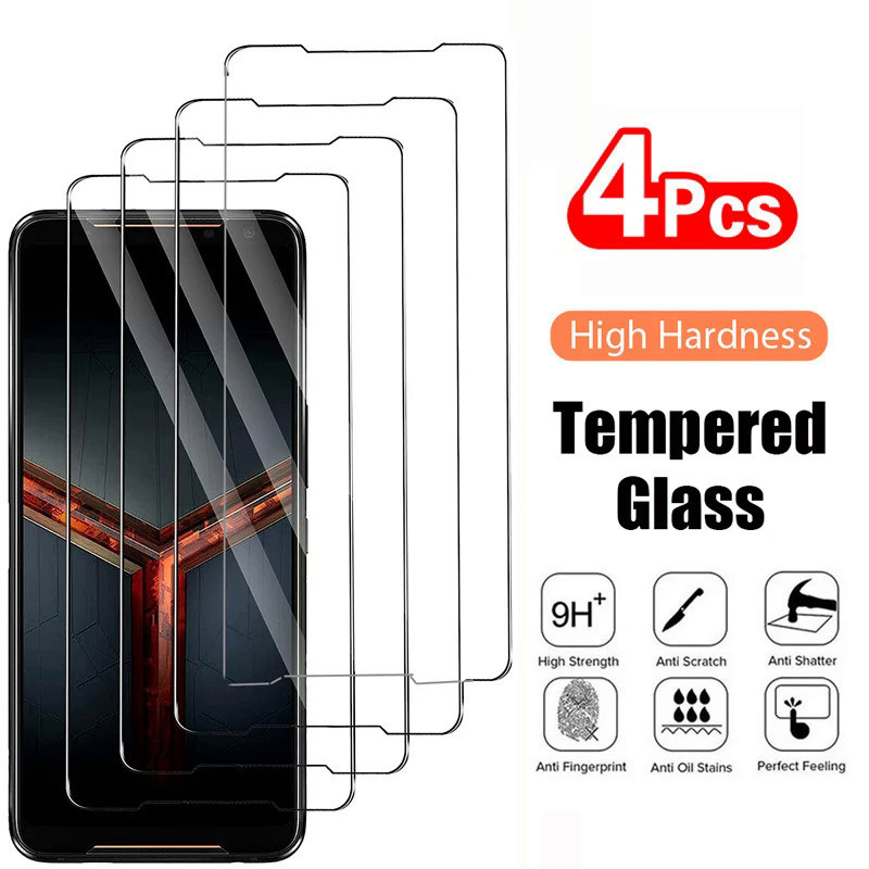 4 Kính Cường Lực Cho Asus Zenfone 8 9 ROG Điện Thoại 7 6 Pro 5 3 Strix 2 2.5D 9H Bảo Vệ Màn Hình Trong Suốt Bảo Vệ Phim