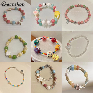 Ifyou Trái Tim Đầy Màu Sắc Pha Lê Hạt Vòng Tay Nữ Thanh Lịch Bướm Dây Chuyền Vòng Tay Phụ Kiện Trang Sức