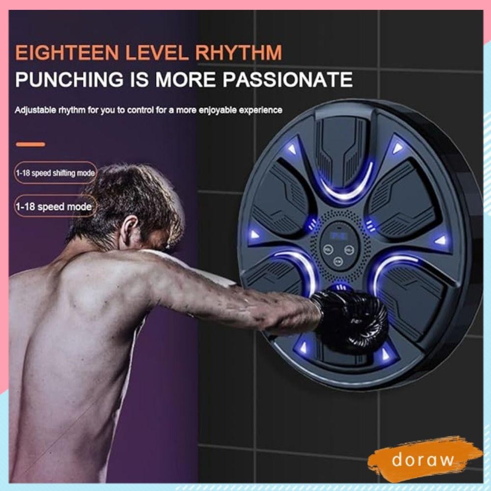 Doraw Boxing Wall Target, Bluetooth Punching Pad Nhanh nhẹn Âm nhạc thông minh Máy đấm bốc, Tập thể dục thư giãn Phản ứng Tập thể dục Quyền anh Huấn luyện phản ứng thể thao tại nhà