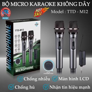 Mic Hát Karaoke Không Dây TTD M12 Cao Cấp Chống Hú Chống Nhiễu Màn Hình LCD Bắt Sóng Xa Âm Thanh Trong REMI OFFICIAL