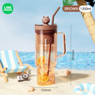 [LINE FRIENDS]Cốc có ống hút dung tích lớn 1200ml[LK]