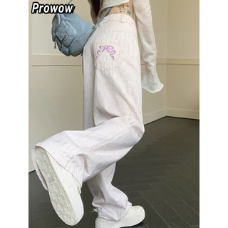Prowow quần ống rộng quần nữ jean Phong cách thời trang hàn quốc Fashion WLK24413N2 20Z240513