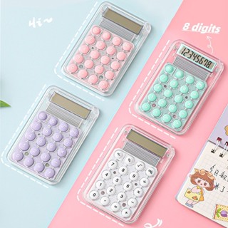 Máy tính màu kẹo trong suốt trong suốt Máy tính cầm tay Mini cầm tay Văn phòng phẩm sinh viên WJ515