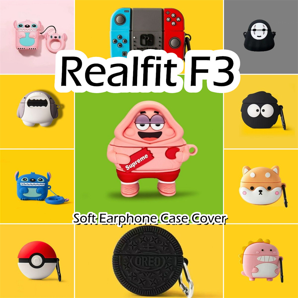 [imamura] Dành Cho Ốp Lưng Realfit F3 Hoạt Hình Thú Vị Vỏ Tai Nghe Silicon Mềm Vỏ NO.1
