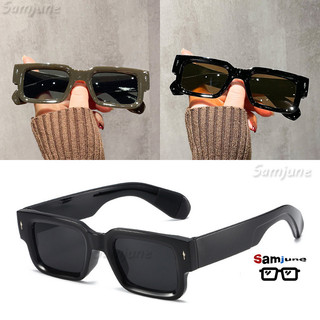 Samjune Retro Vuông Kính Mát Nữ Sang Trọng Kính Chống Nắng Dành Cho Nữ Thời Trang Hình Chữ Nhật Kính Chống Nắng Bản Lề UV400 Bóng