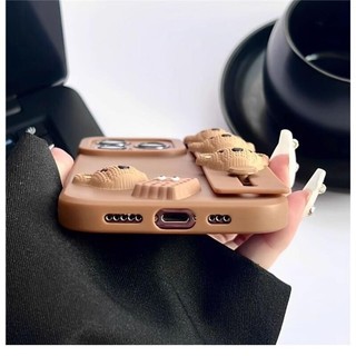 Ốp lưng IPhone hợp thời trang IPhone 7 Plus 8 Plus IPhone 11 Pro MAX IPhone 12 Pro MAX IPhone 12 13 14 15Pro MAX IPhone 14 15Pro IPhoneX XR XS MAX Vỏ dây đeo cổ tay đầu gấu hoạt hình