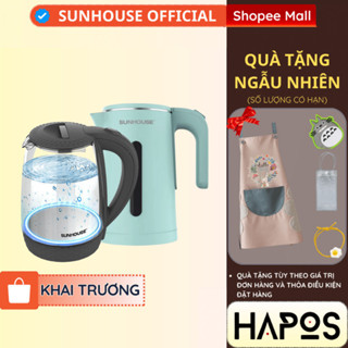 Ấm siêu tốc Sunhouse Inox mini 2 lớp 1.8L Chính hãng, nhiều mã bình đun nước thủy tinh tự ngắt an toàn - HAPOS SUNHOUSE