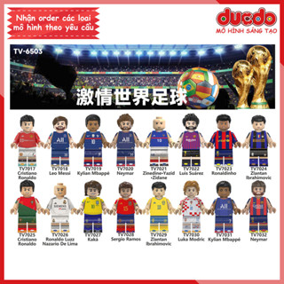 Minifigures các siêu sao bóng đá Messi, Ronaldo, Ronaldinho - Đồ Chơi Lắp Ghép Xếp Hình Mini Mô hình TV6503 TV6504