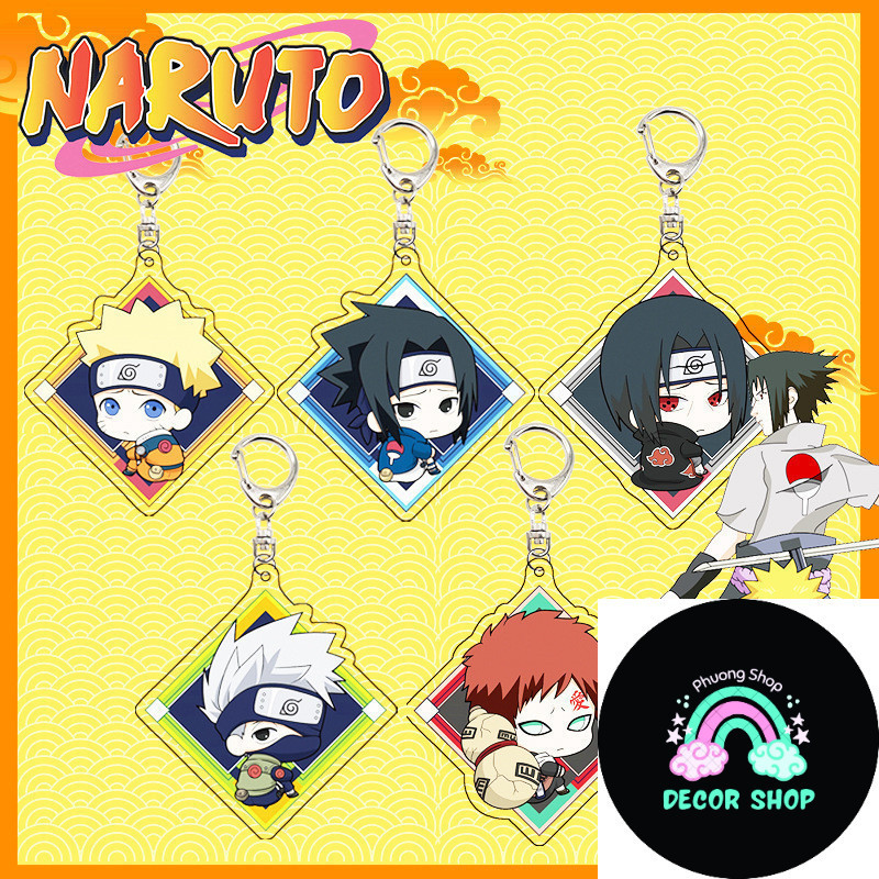 Huoying anime acrylic trong suốt móc khóa acrylic Naruto Itachi Sasuke móc khóa mặt dây chuyền