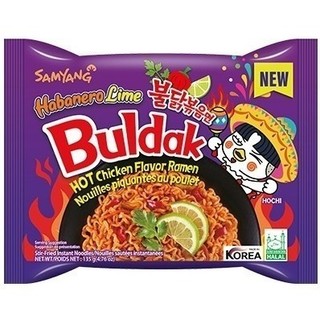 Mì Khô Gà Samyang Buldak Habanero lime Vị Chua Cay (màu tím) 135G