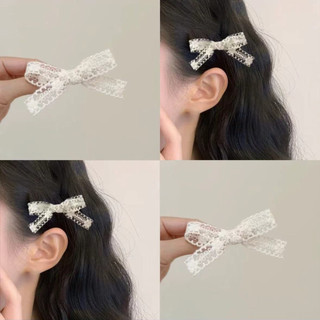 Ngọt ngào ren nơ nổ kẹp tóc mỏ vịt kẹp