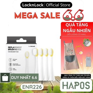 Bộ 4 đầu thay thế cho bàn chải điện LocknLock ENR226WHT-RB, lông chải mềm - Chính Hãng - HAPOS MALL OFFICIAL